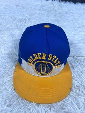 Golden State Warriors Hat Cap Snap Back Blue Yellow NBA Basketball Mens One Size